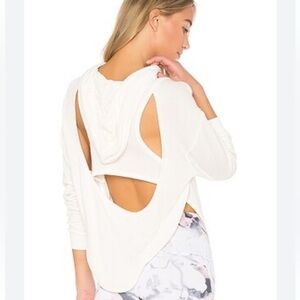 Free people movement back into it white cut out hoodie